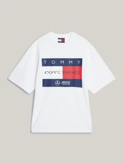 T-Shirty*Tommy Hilfiger T-shirt Tommy X Mercedes F1 X CR Z Logo Z Flagą WHITE