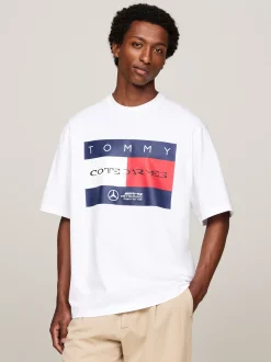 T-Shirty*Tommy Hilfiger T-shirt Tommy X Mercedes F1 X CR Z Logo Z Flagą WHITE