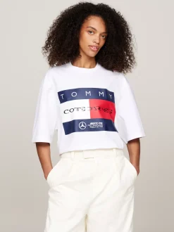 T-Shirty*Tommy Hilfiger T-shirt Tommy X Mercedes F1 X CR Z Logo Z Flagą WHITE