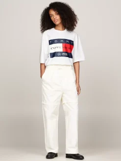 T-Shirty*Tommy Hilfiger T-shirt Tommy X Mercedes F1 X CR Z Logo Z Flagą WHITE