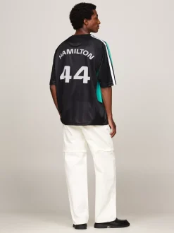T-Shirty*Tommy Hilfiger T-shirt Tommy X Mercedes F1 X CR Lewis Hamilton BLACK