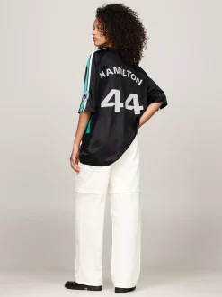 T-Shirty*Tommy Hilfiger T-shirt Tommy X Mercedes F1 X CR Lewis Hamilton BLACK