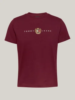 T-Shirty*Tommy Hilfiger T-shirt Varsity Z Okrągłym Dekoltem DEEP ROUGE
