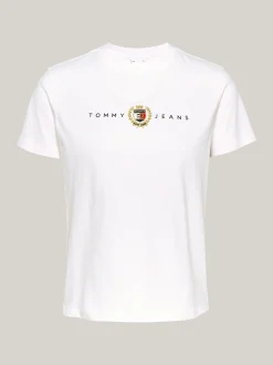 T-Shirty*Tommy Hilfiger T-shirt Varsity Z Okrągłym Dekoltem ANCIENT WHITE