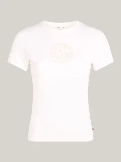 T-Shirty*Tommy Hilfiger T-shirt W Uczelnianym Stylu Z Logo Explorer ANCIENT WHITE