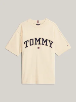 T-Shirty I Koszulki Polo*Tommy Hilfiger T-shirt W Uczelnianym Stylu Z Logo COUNTRY IVORY