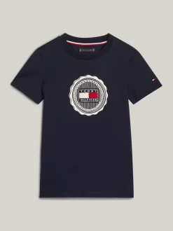 T-Shirty I Koszulki Polo*Tommy Hilfiger T-shirt Z Aplikacją W Kształcie Pieczęci DESERT SKY
