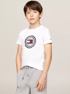 T-Shirty I Koszulki Polo*Tommy Hilfiger T-shirt Z Aplikacją W Kształcie Pieczęci WHITE