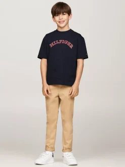 T-Shirty I Koszulki Polo*Tommy Hilfiger T-shirt Z Aplikacją Z Logo Hilfiger Monotype DESERT SKY