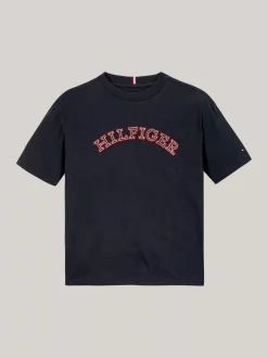 T-Shirty I Koszulki Polo*Tommy Hilfiger T-shirt Z Aplikacją Z Logo Hilfiger Monotype DESERT SKY