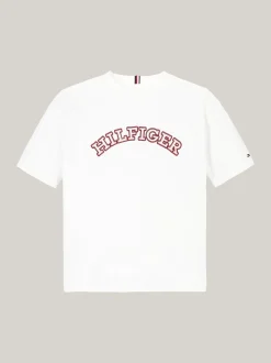 T-Shirty I Koszulki Polo*Tommy Hilfiger T-shirt Z Aplikacją Z Logo Hilfiger Monotype WHITE