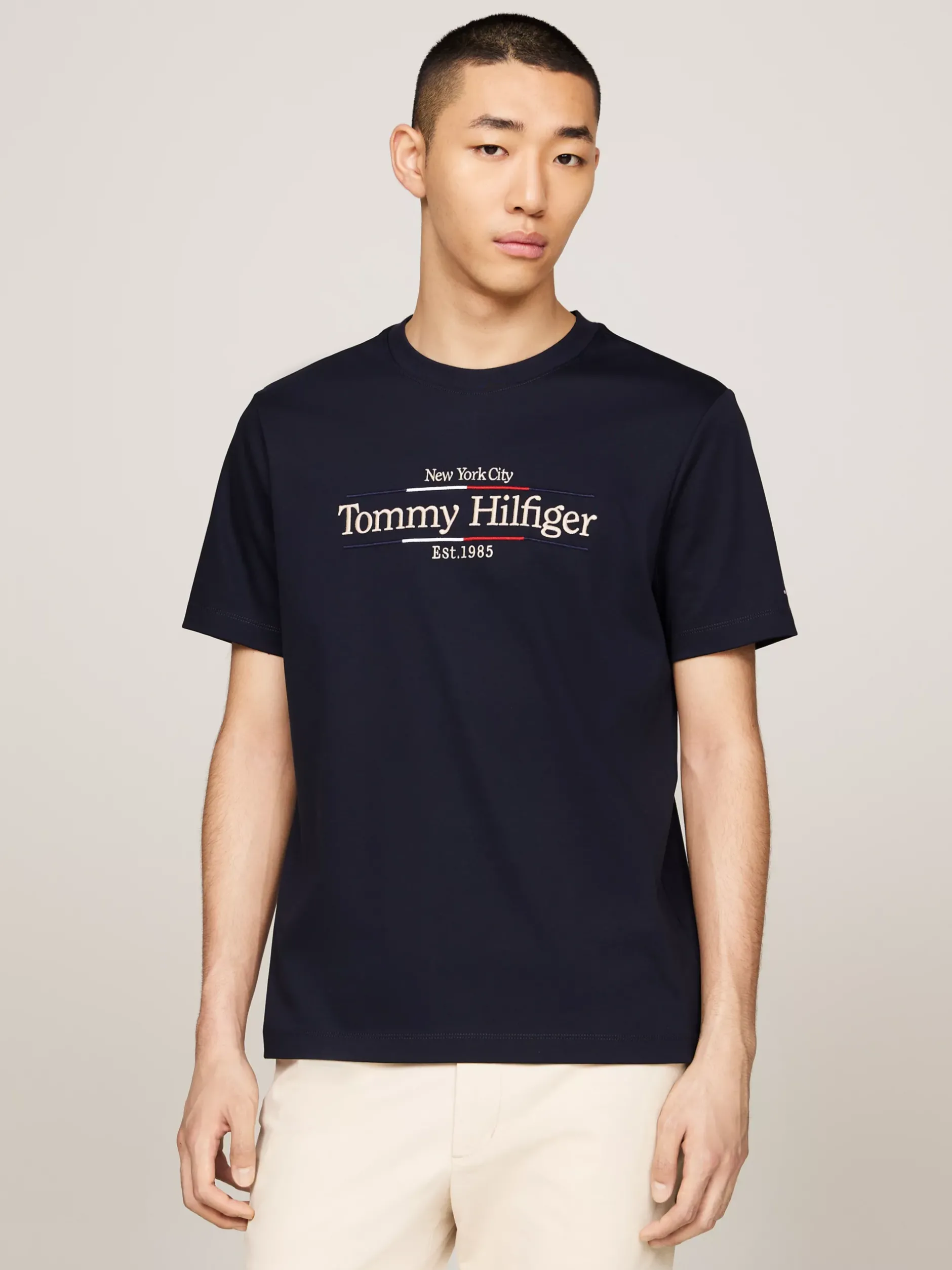 T-Shirty*Tommy Hilfiger T-shirt Z Bawełny Interlock Z Logo DESERT SKY