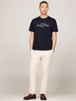 T-Shirty*Tommy Hilfiger T-shirt Z Bawełny Interlock Z Logo DESERT SKY