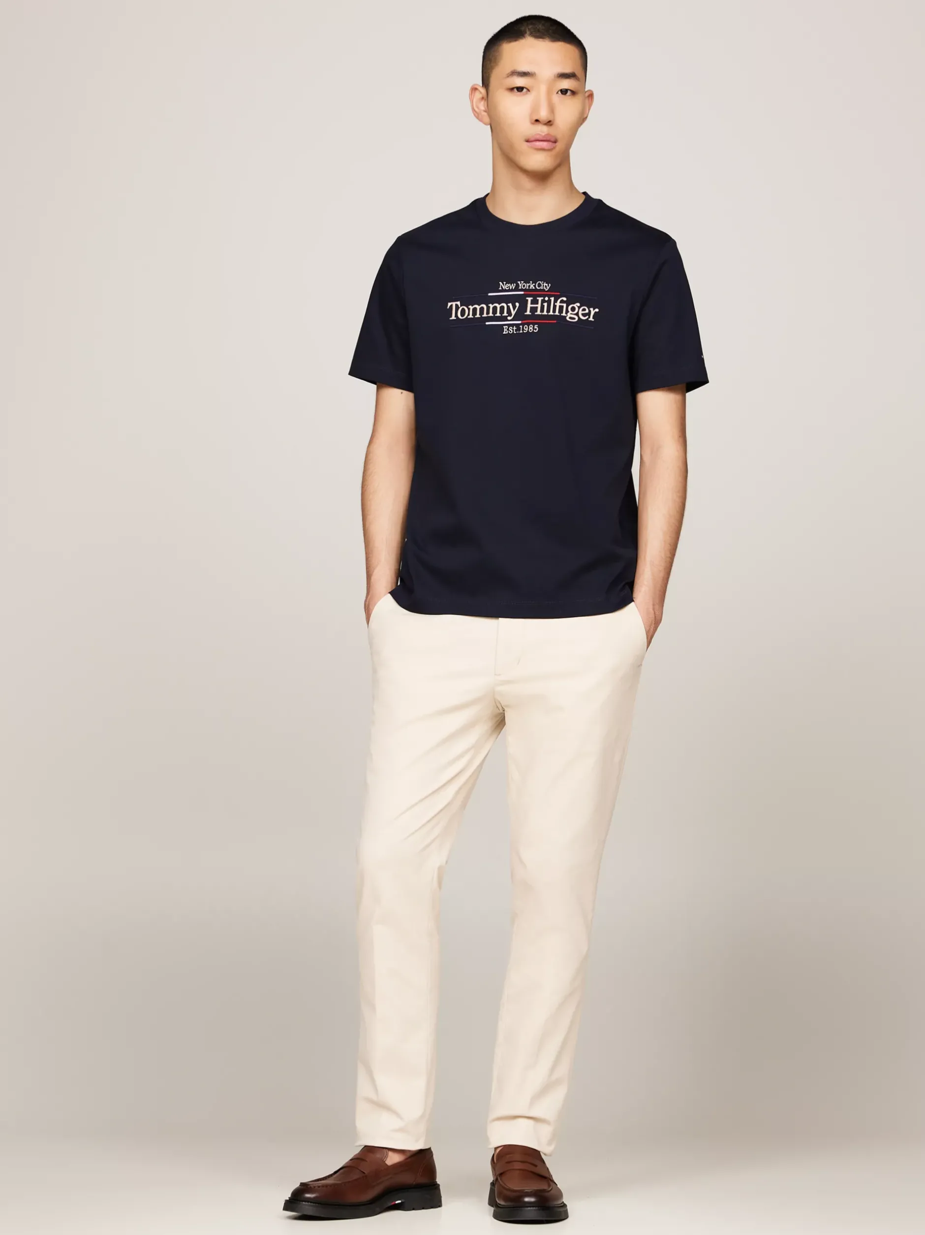 T-Shirty*Tommy Hilfiger T-shirt Z Bawełny Interlock Z Logo DESERT SKY