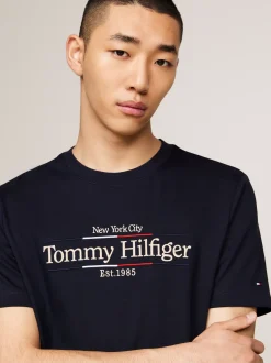 T-Shirty*Tommy Hilfiger T-shirt Z Bawełny Interlock Z Logo DESERT SKY