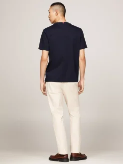 T-Shirty*Tommy Hilfiger T-shirt Z Bawełny Interlock Z Logo DESERT SKY