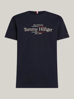 T-Shirty*Tommy Hilfiger T-shirt Z Bawełny Interlock Z Logo DESERT SKY