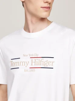 T-Shirty*Tommy Hilfiger T-shirt Z Bawełny Interlock Z Logo WHITE