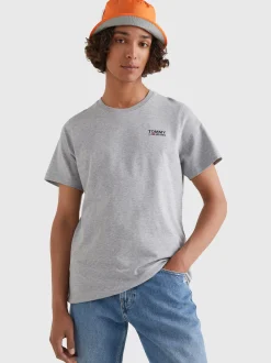 T-Shirty*Tommy Hilfiger T-shirt Z Bawełny Organicznej Z Logo LT GREY HTR