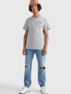 T-Shirty*Tommy Hilfiger T-shirt Z Bawełny Organicznej Z Logo LT GREY HTR