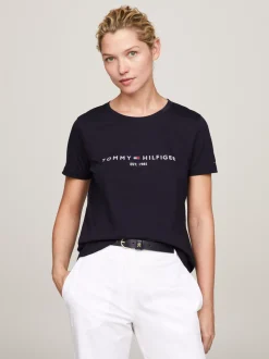 T-Shirty*Tommy Hilfiger T-shirt Z Bawełny Z Logo DESERT SKY