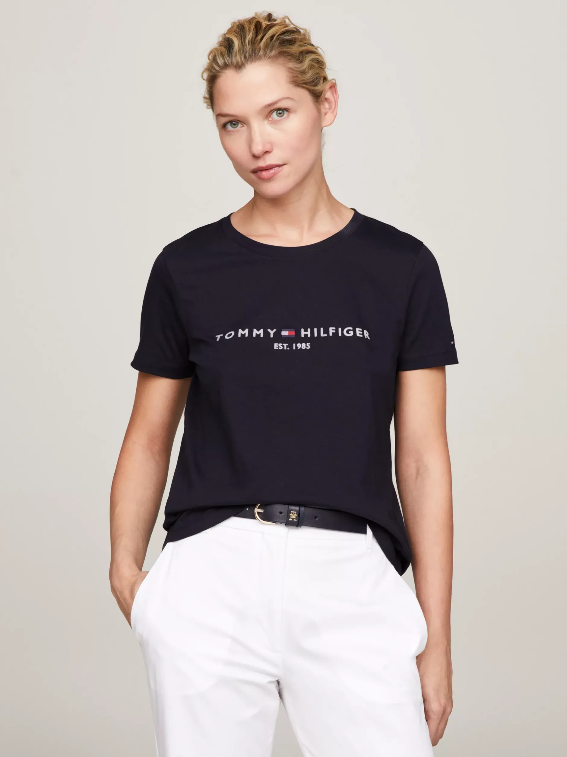 T-Shirty*Tommy Hilfiger T-shirt Z Bawełny Z Logo DESERT SKY