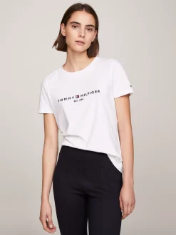 T-Shirty*Tommy Hilfiger T-shirt Z Bawełny Z Logo WHITE