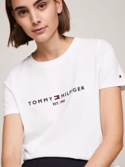 T-Shirty*Tommy Hilfiger T-shirt Z Bawełny Z Logo WHITE
