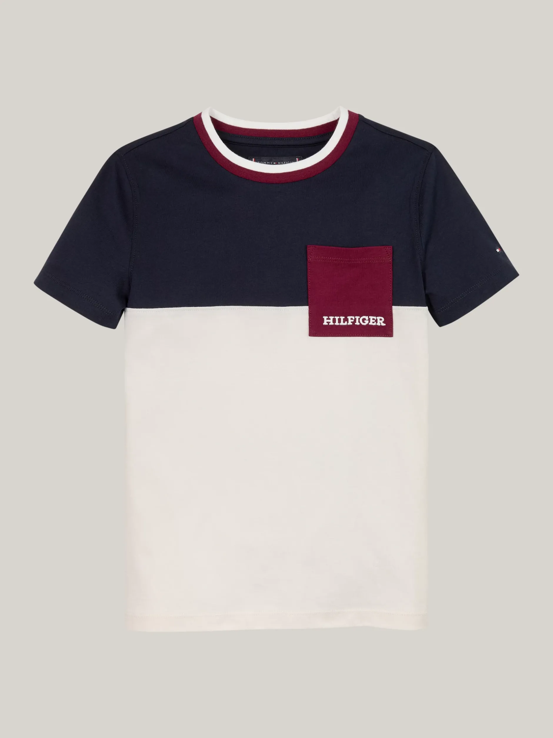 T-Shirty I Koszulki Polo*Tommy Hilfiger T-shirt Z Blokami Kolorów I Logo ANCIENT WHITE