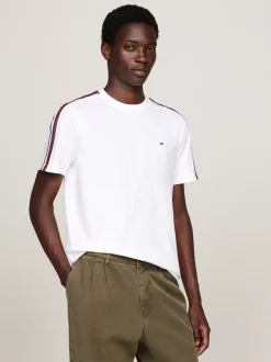 T-Shirty*Tommy Hilfiger T-shirt Z Cieniowanym Sygnowanym Wzorem WHITE