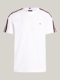 T-Shirty*Tommy Hilfiger T-shirt Z Cieniowanym Sygnowanym Wzorem WHITE
