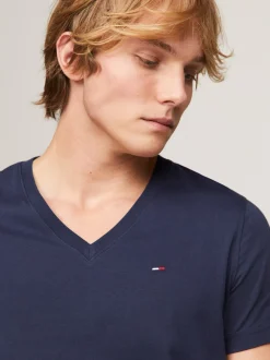 T-Shirty*Tommy Hilfiger T-shirt Z Dekoltem W Kształcie Litery V BLACK IRIS