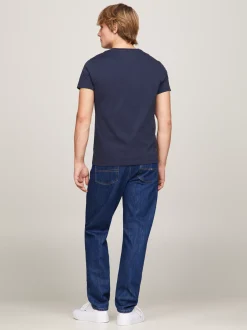 T-Shirty*Tommy Hilfiger T-shirt Z Dekoltem W Kształcie Litery V BLACK IRIS