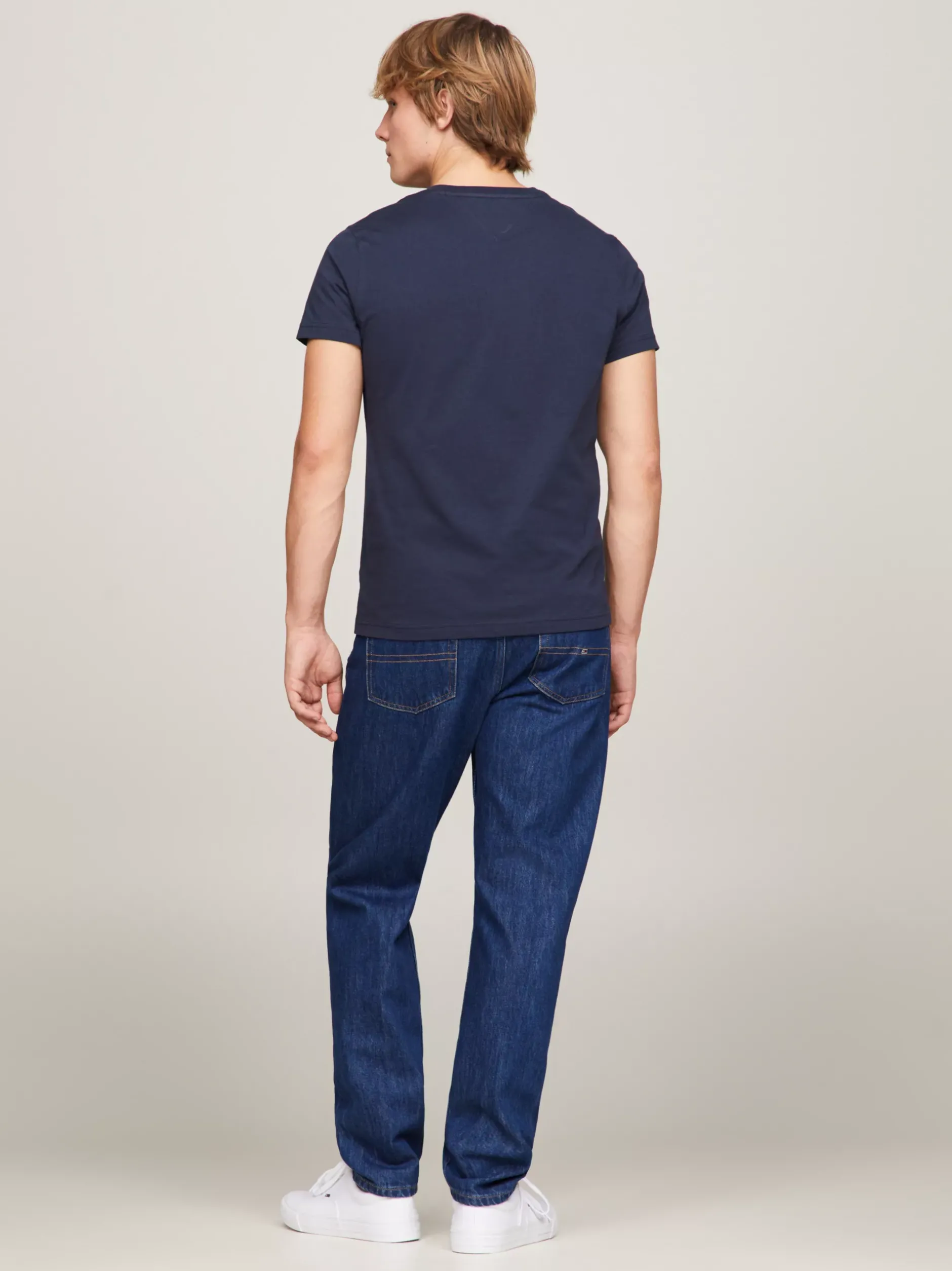 T-Shirty*Tommy Hilfiger T-shirt Z Dekoltem W Kształcie Litery V BLACK IRIS