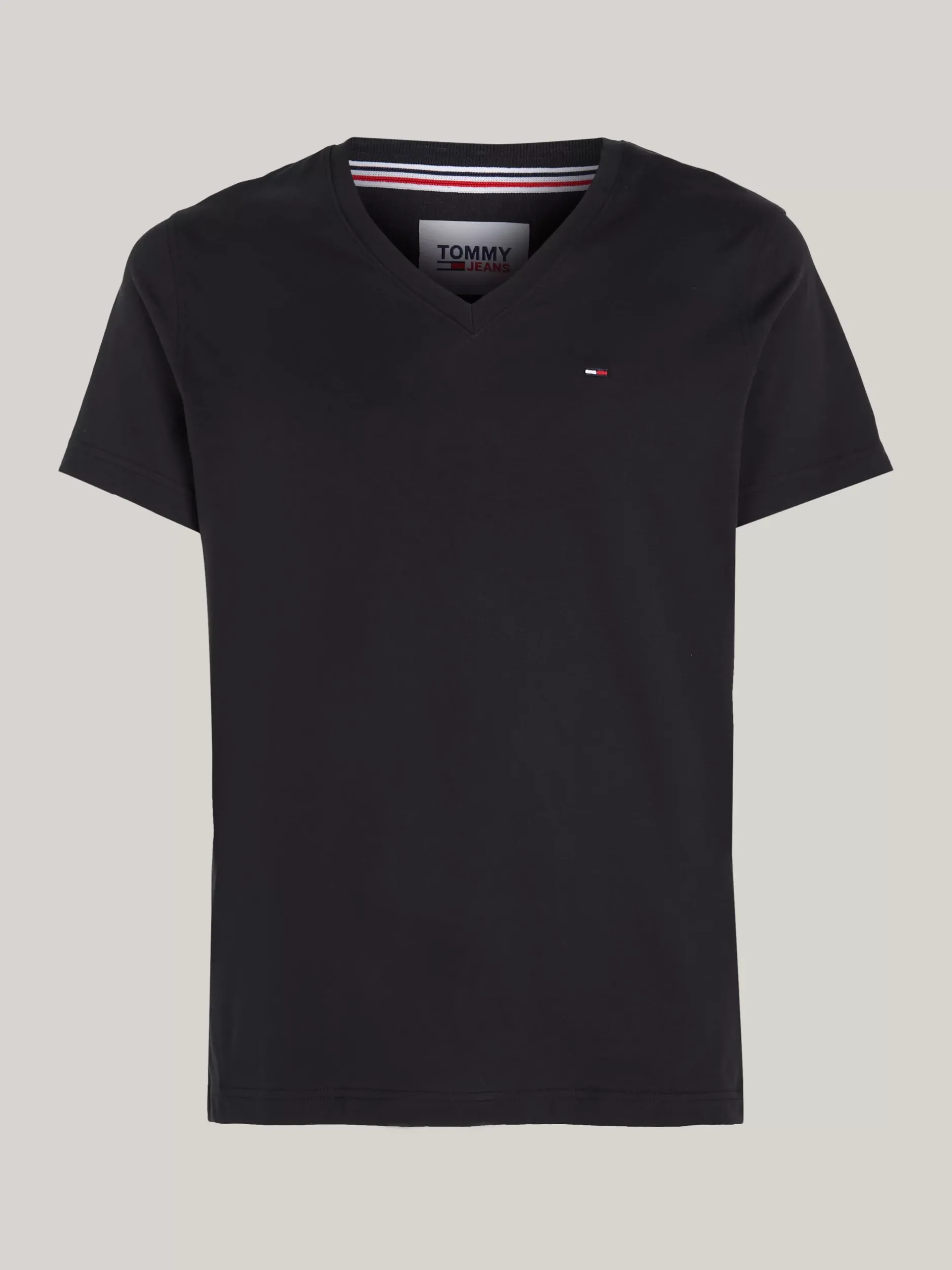 T-Shirty*Tommy Hilfiger T-shirt Z Dekoltem W Kształcie Litery V TOMMY BLACK