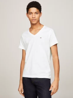 T-Shirty*Tommy Hilfiger T-shirt Z Dekoltem W Kształcie Litery V CLASSIC WHITE