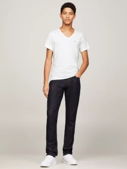 T-Shirty*Tommy Hilfiger T-shirt Z Dekoltem W Kształcie Litery V CLASSIC WHITE
