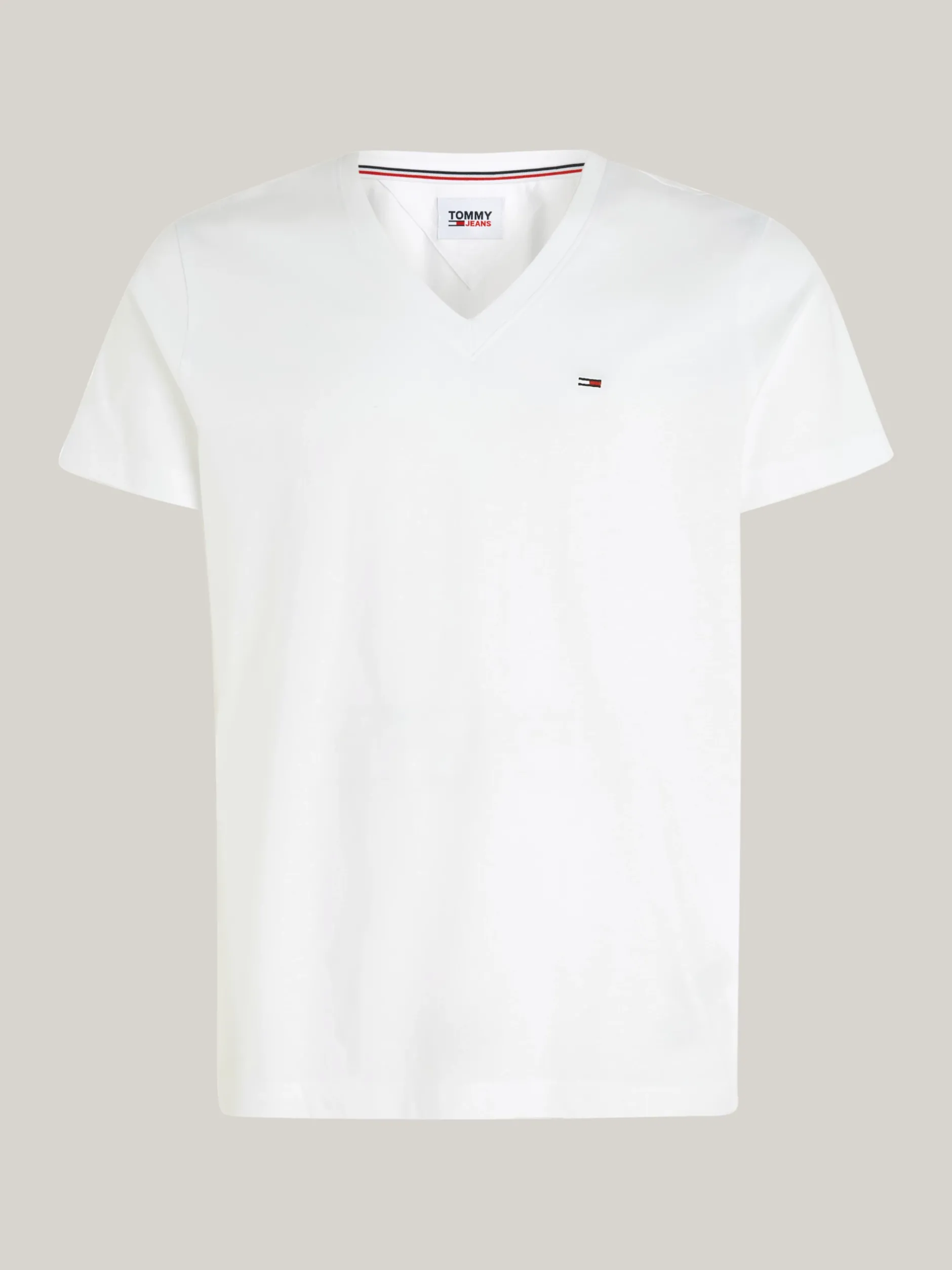 T-Shirty*Tommy Hilfiger T-shirt Z Dekoltem W Kształcie Litery V CLASSIC WHITE