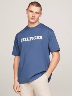 T-Shirty*Tommy Hilfiger T-shirt Z Diagonalu Z Wyhaftowanym Logo AEGEAN SEA