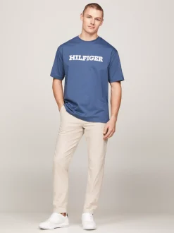 T-Shirty*Tommy Hilfiger T-shirt Z Diagonalu Z Wyhaftowanym Logo AEGEAN SEA