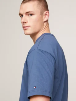 T-Shirty*Tommy Hilfiger T-shirt Z Diagonalu Z Wyhaftowanym Logo AEGEAN SEA