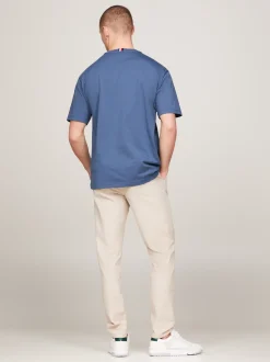 T-Shirty*Tommy Hilfiger T-shirt Z Diagonalu Z Wyhaftowanym Logo AEGEAN SEA