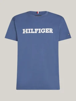 T-Shirty*Tommy Hilfiger T-shirt Z Diagonalu Z Wyhaftowanym Logo AEGEAN SEA