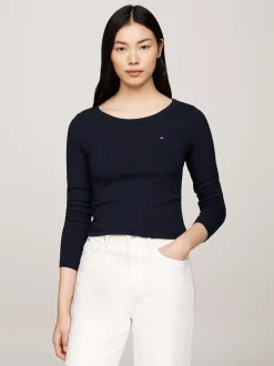 T-Shirty*Tommy Hilfiger T-shirt Z Długim Rękawem I Dekoltem W łódkę DESERT SKY
