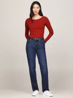 T-Shirty*Tommy Hilfiger T-shirt Z Długim Rękawem I Dekoltem W łódkę DARK MAGMA