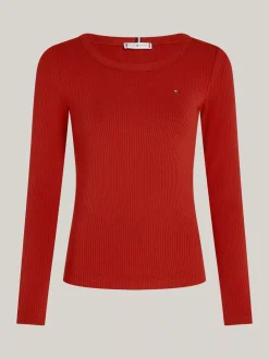T-Shirty*Tommy Hilfiger T-shirt Z Długim Rękawem I Dekoltem W łódkę DARK MAGMA