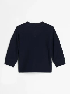 Dziewczynki|Chłopcy*Tommy Hilfiger T-shirt Z Długim Rękawem I Flokowanym Logo DESERT SKY