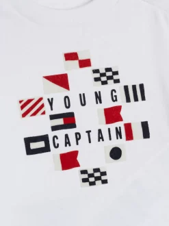 Dziewczynki|Chłopcy*Tommy Hilfiger T-shirt Z Długim Rękawem I Flokowanym Logo WHITE
