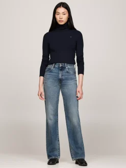 T-Shirty*Tommy Hilfiger T-shirt Z Długim Rękawem I Golfem DESERT SKY