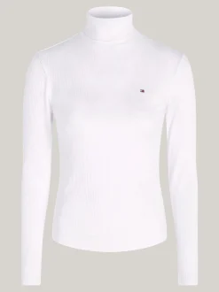T-Shirty*Tommy Hilfiger T-shirt Z Długim Rękawem I Golfem ECRU
